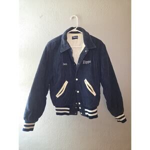 Zippo Mens Size M Vintage Navy Blue Corduroy Rennoc Varsity Jacket "Ben"